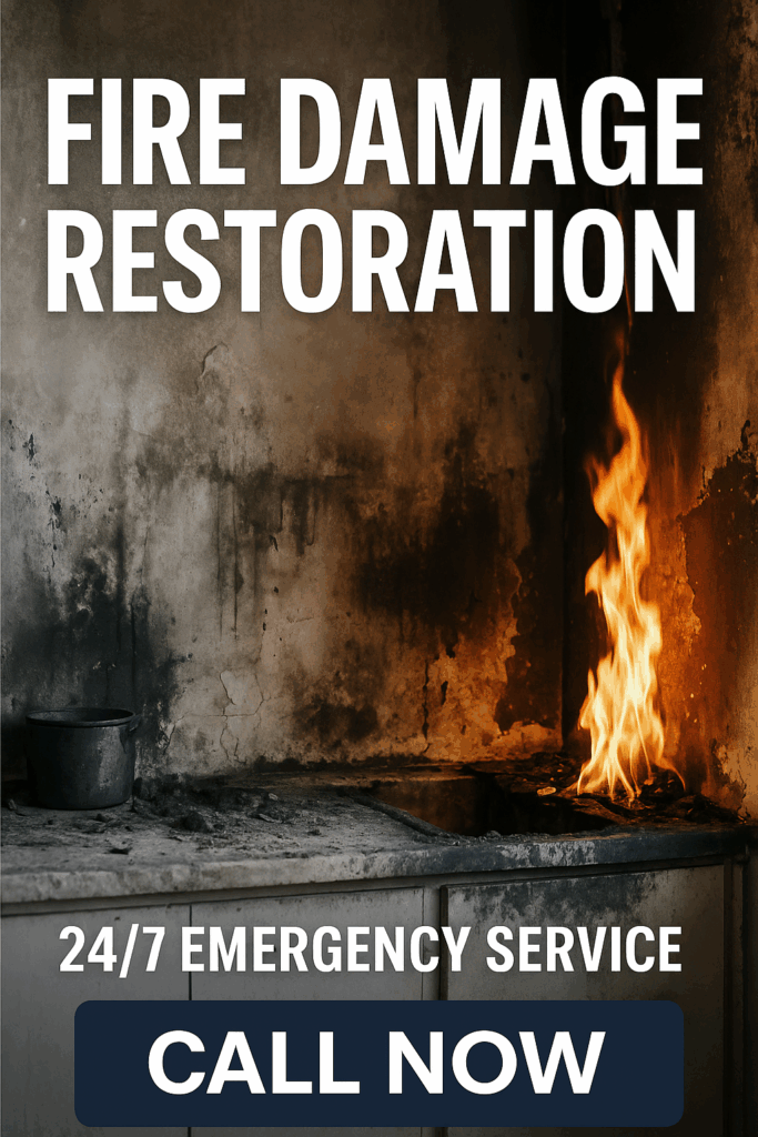 Fire damage restoration emergency service advertisement