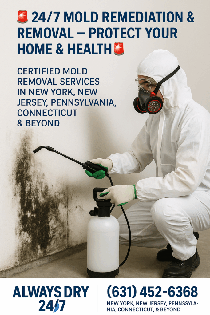 Technician performing mold removal on contaminated wall