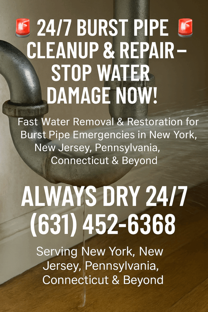 Burst pipe repair and water damage emergency service