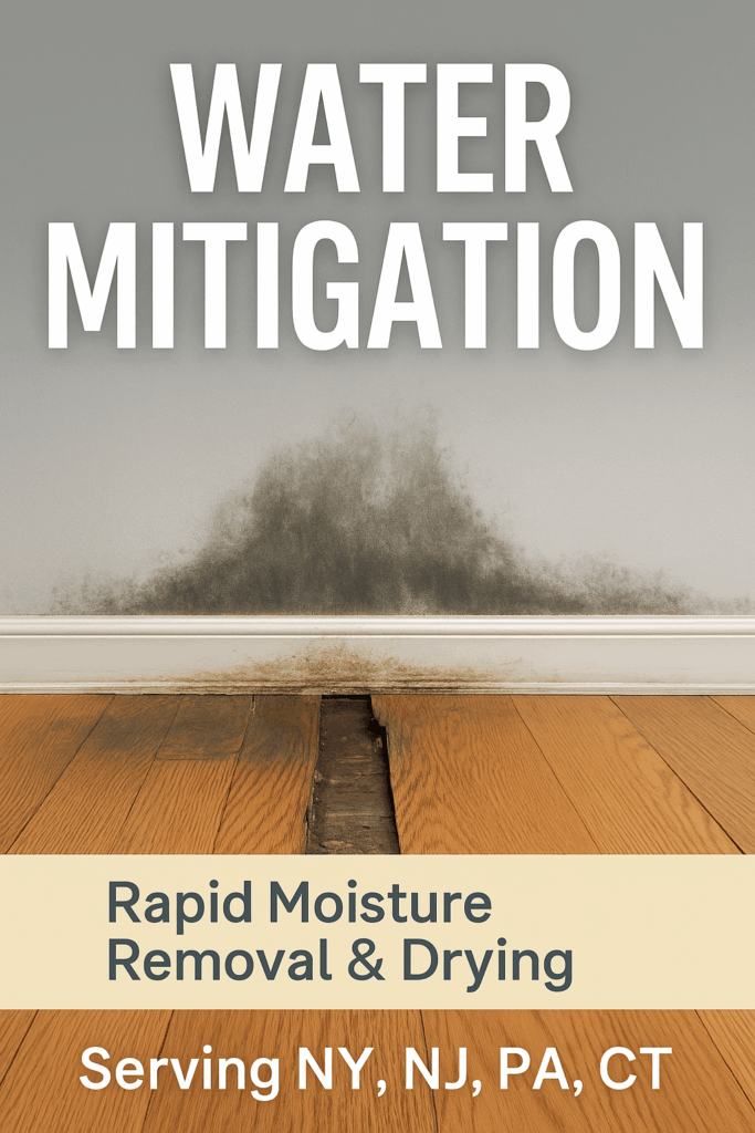 Water damage mitigation and moisture removal services