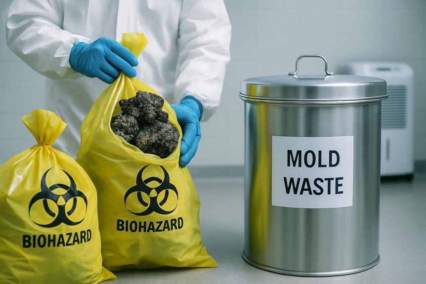 Biohazard bags and mold waste container